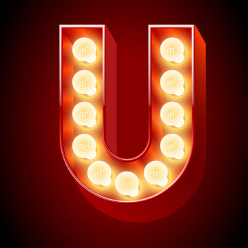 Old lamp alphabet for light board. Letter U Stock Vector | Adobe Stock Old lamp alphabet for light board. Letter U Stock Vector | Adobe Stock