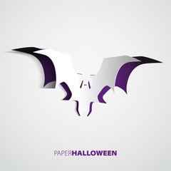 Paper Halloween Bat card - vector theme illustration