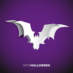 Paper Halloween Bat card - vector theme illustration