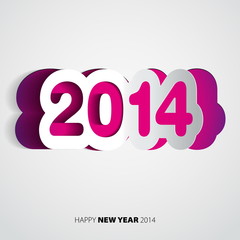Happy New Year 2014 velvet vector card - obrazy, fototapety, plakaty