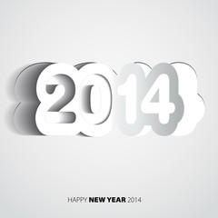 Happy New Year 2014 white vector card