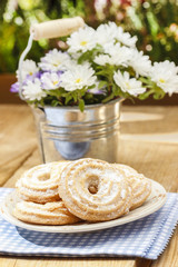 Stack of butter cookies. Homemade dessert