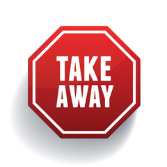 Take away sticker label