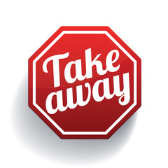Take away sticker label