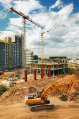 excavator on construction site - 56189135