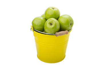 green apples isolated on the white background