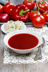 Red borsch with dumplings. Traditional polish cuisine