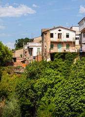 Fototapeta na wymiar houses in Catalan town. Sant Joan les Fonts
