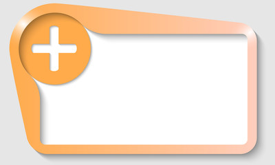 Obraz premium orange text box with plus sign