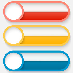 Obraz premium set of three colored vector abstract buttons