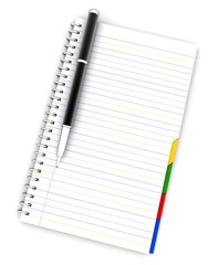 Notepad, pen