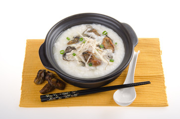 Dried oysters porridge rice gruel
