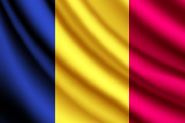 Waving flag of Chad, vector