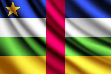 Waving flag of Central African Republic, vector