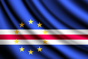 Waving flag of Cape Verde, vector