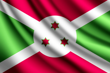 Waving flag of Burundi, vector