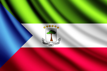 Waving flag of Equatorial Guinea, vector