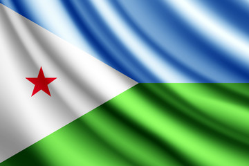 Waving flag of Djibouti, vector