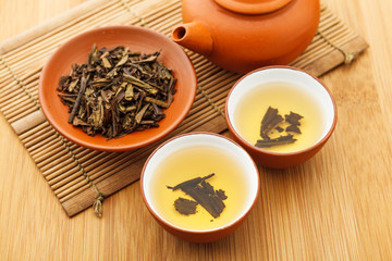 Chinese dried tea leave and drink