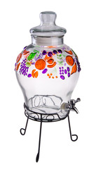 glass water jug on the background.