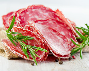 Slices of salami