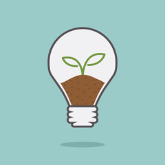 bulb light idea with plant