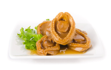 Abalones. Chinese cuisine abalone on background.