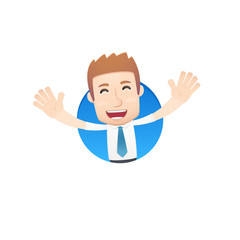 office worker in various poses for use in advertising,