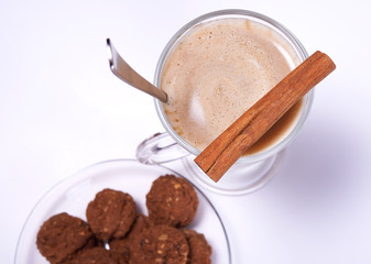 coffee with milk and cookies