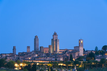 San Gimignano Tuscany at dusk