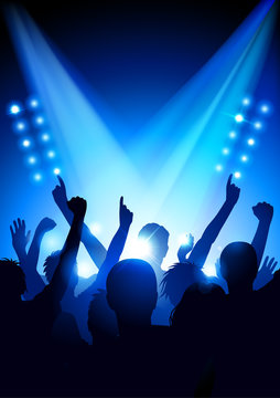 Cheering Crowd At A Concert (poster Format)