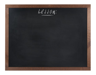 Empty, school blackboard (chalkboard) isolated on white