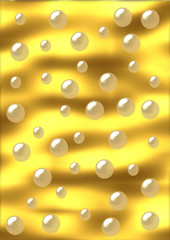 Perlen auf goldenem Hintergrund