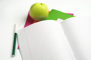 School notebook and felt-tip pens