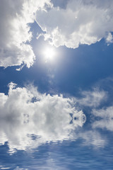 Skyscape with water reflections