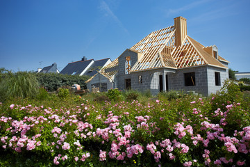 building fabric with roof framework, France