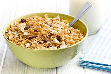 crunchy muesli in bowl
