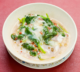 Vegetable soup on white