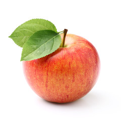 Apple with leaf