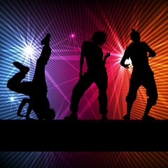 Obraz na płótnie Canvas Girl dance silhouette vector background concept
