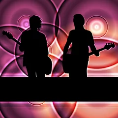 Photo sur Plexiglas Groupe de musique Concept de fond de vecteur de joueur de guitare