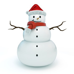 3d snowman isolated