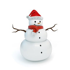 3d snowman isolated