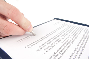 Fototapeta premium Singing the contract (agreement)