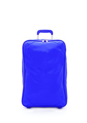 blue travel bag isolated on white