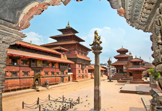 Mani Keshar Chowk at Durbar Sqaure in Patan city,  Nepal.
