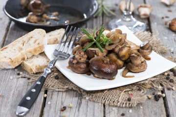 Plate with Fried Mushrooms