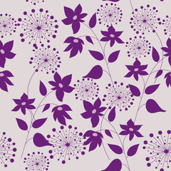 Fototapeta na wymiar Pattern with flowers and herbs