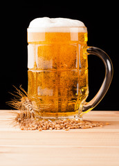 mug of beer on table