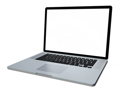 3d laptop isolated on white background 